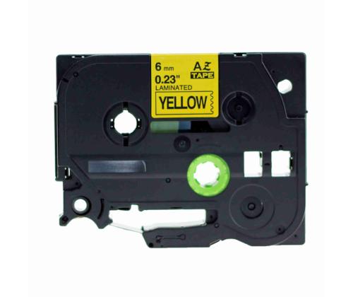 Kleepkirjalint/markeerimislint BROTHER TZE-611 6mm must/kollasel analoog