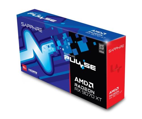 Näytönohjain SAPPHIRE AMD Radeon RX 9070 XT 16 GB GDDR6 256 bit PCIE 5.0 16x Kolminkertainen korttipaikka Fanink...