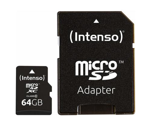 MUISTI MICRO SDXC 64GB C10/W/ADAPTERI 3413490 INTENSO