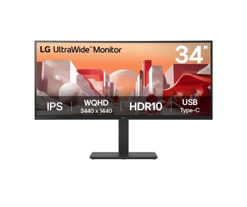 LCD-monitori LG 34 " 3440 x 1440 pikseliä Wide Quad HD Native kuvasuhde 21:9 LCD Curved 34BA75QE-B