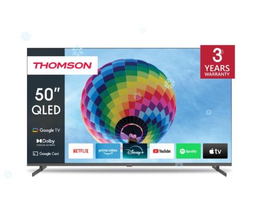 Televisio THOMSON 50" 4K/Smart QLED 3840x2160 Langaton LAN Bluetooth Google TV Musta 50QG4S14