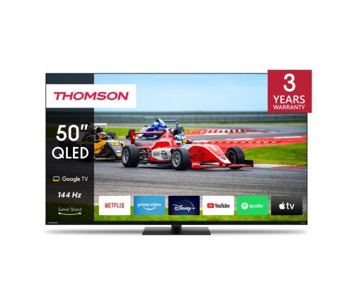 Televisio THOMSON 50" 4K/Smart QLED 3840x2160 Langaton LAN Bluetooth Google TV Musta 50QG7C14