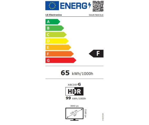 TV-sarja LG 50" 4K/Smart 3840x2160 Langaton LAN Bluetooth webOS 50UR78003LK