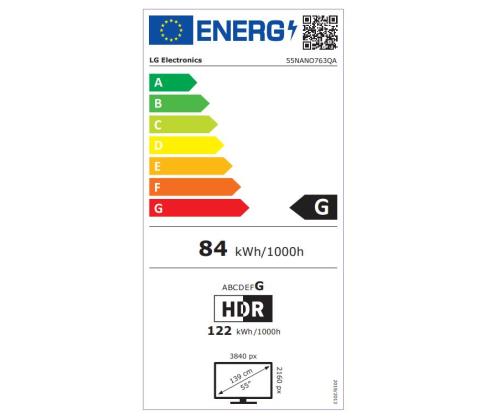 Televisio LG 55" 4K/Smart 3840x2160 Langaton LAN Bluetooth webOS 55NANO763QA 55NANO763QA