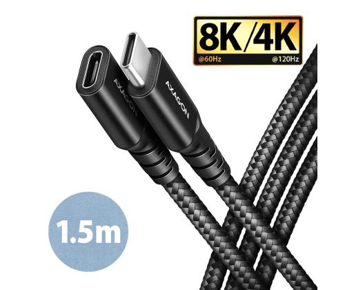 KAAPELI USB-C JATKE 1.5M/MUSTA BUCM32-CF15AB AXAGON