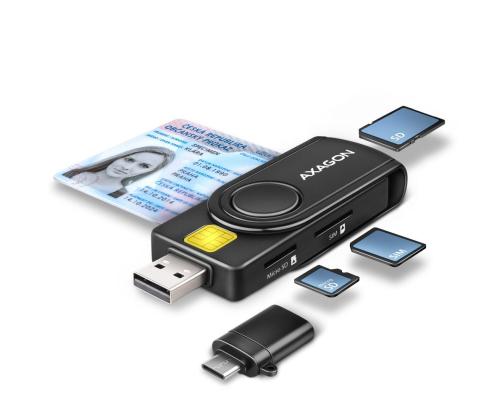 KORTINLUKIJA USB-C+USB2.0 4SLOT/SMARTCARD CRE-SMP2A AXAGON