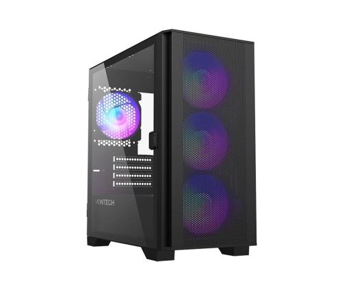 Kotelo MONTECH AIR 100 ARGB MidiTower Case tuotteen ominaisuudet Läpinäkyvä paneeli Ei sisälly MicroATX...