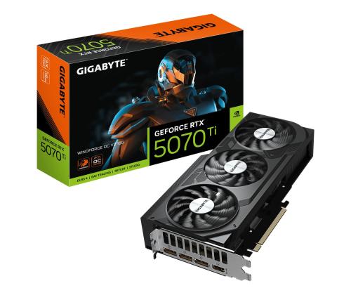 Näytönohjain GIGABYTE NVIDIA GeForce RTX 5070 Ti 2497 MHz 16 GB GDDR7 256 bit PCI Express 5.0..