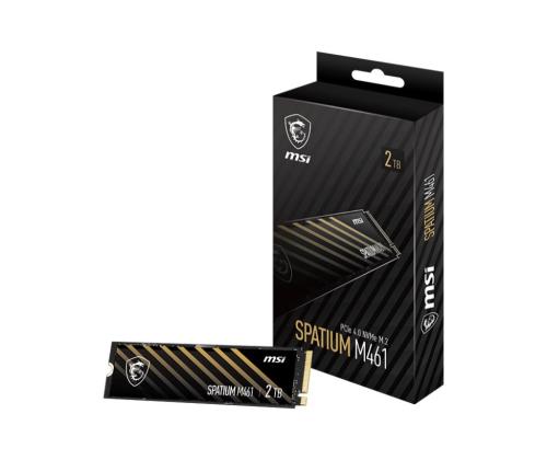 SSD MSI SPATIUM M461 2TB M.2 PCIE NVMe 3D NAND Kirjoitusnopeus 4200 Mt/s Lukunopeus 5000 Mt/s..
