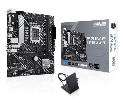 Emolevy ASUS Intel H610 LGA 1700 micro ATX RAM DDR5-SDRAM 2xSlots Wi-Fi Kyllä Bluetooth Kyllä..