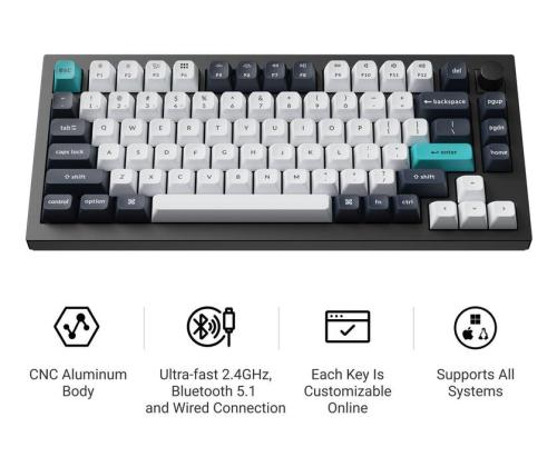NÄPPÄIMISTÖ WRL Q1 MAX RGB/CARBON MUSTA Q1M-M4 KEYCHRO