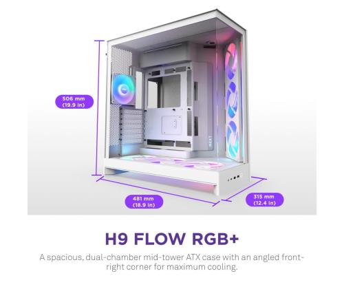 Kotelo NZXT ATX/micro ATX/Mini-ITX/EATX Valkoinen Midi Tower PC CM-H92FW-R1