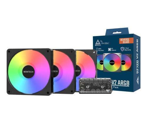KOTELOTUULETIN 120MM GF120R V2/ARGB PWM 3I1 (B) MONTECH