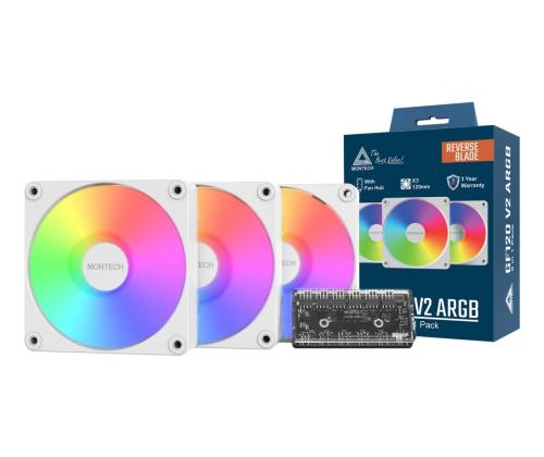KOTELOTUULETIN 120MM GF120R V2/ARGB PWM 3I1 (W) MONTECH
