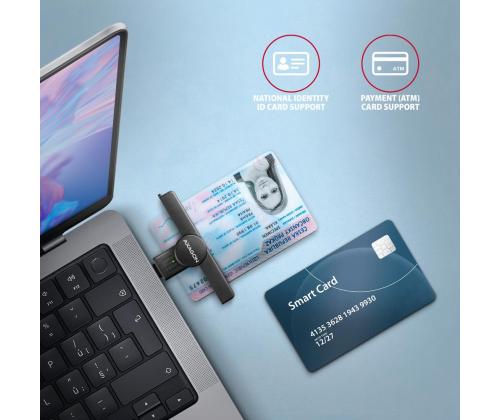 KORTINLUKIJA TASKUSSA SMARTCARD/USB-C CRE-SMPC AXAGON