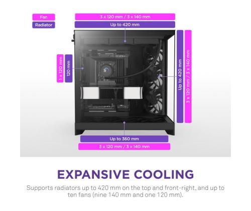 Kotelo NZXT ATX/micro ATX/Mini-ITX/EATX Musta Midi Tower PC CM-H92FB-01
