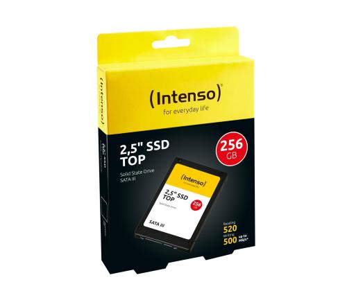 SSD INTENSO 256GB SATA 3.0 SLC Kirjoitusnopeus 500 Mt/s Lukunopeus 520 Mt/s 2,5" 3812440