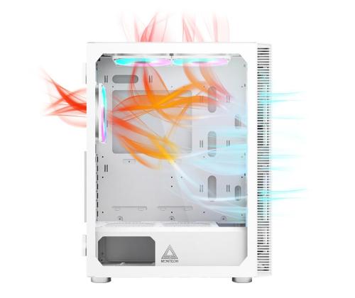 Kotelo MONTECH X3 Glass MidiTower Case tuotteen ominaisuudet Läpinäkyvä paneeli Ei sisälly ATX MicroATX..