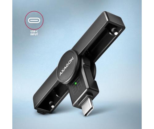 KORTINLUKIJA TASKUSSA SMARTCARD/USB-C CRE-SMPC AXAGON