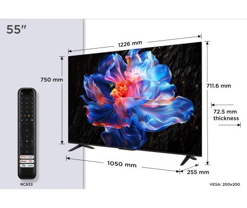 TV-sarja TCL 55 " 4K Ultra HD 3840 x 2160 pikseliä Flat 16:9 LED 55P69K 55P69K