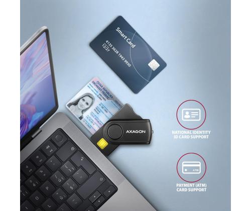 KORTINLUKIJA USB-C+USB2.0 4SLOT/SMARTCARD CRE-SMP2A AXAGON
