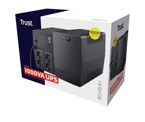 UPS TRUST 600 wattia 1000 VA Aaltomuoto simuloitu siniaalto 23504