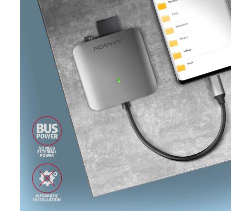 MUISTINLUKIJA USB-C 3-SLOT/SD/MICROSD/CF CRE-S3C AXAGON
