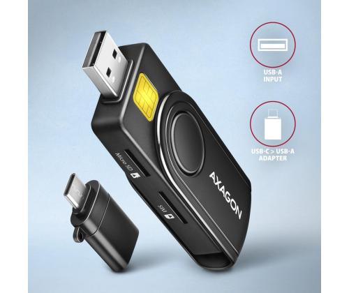 KORTINLUKIJA USB-C+USB2.0 4SLOT/SMARTCARD CRE-SMP2A AXAGON