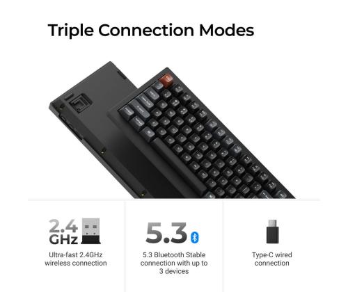 NÄPPÄIMISTÖ WRL V1 ULTRA/MUSTA V1U-D3 KEYCHRONI