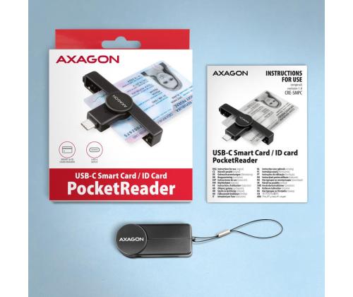 KORTINLUKIJA TASKUSSA SMARTCARD/USB-C CRE-SMPC AXAGON