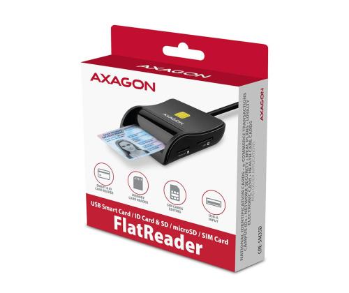 KORTINLUKIJA LITTEÄ SMARTCARD 4SL/USB2.0 1.3M CRE-SM3SD AXAGON