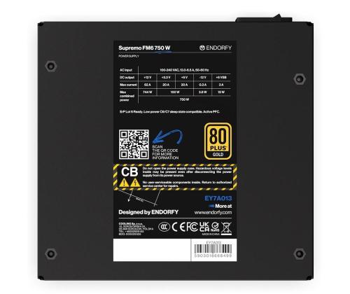 Virtalähde ENDORFY ATX PC 100 - 240 V 750 W EY7A013 EY7A013