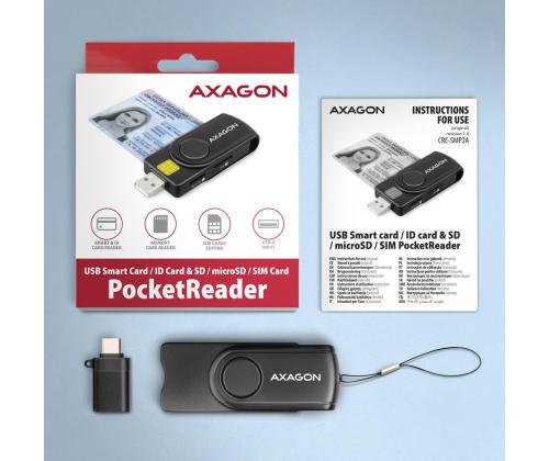 KORTINLUKIJA USB-C+USB2.0 4SLOT/SMARTCARD CRE-SMP2A AXAGON