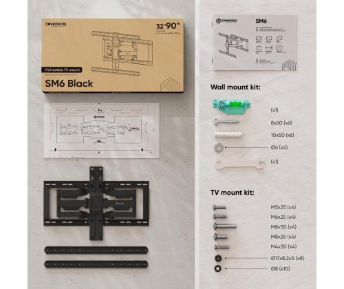 TV SET ACC WALL MOUNT /32-90"/MUSTA SM6-B ONKRON