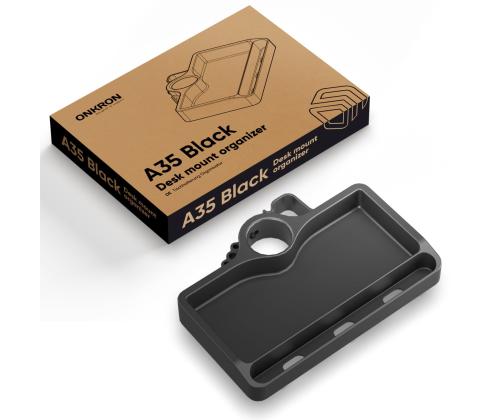 TYÖPÖYDÄLLE KIINNITETTÄVÄ AKKUJEN JÄRJESTÄJÄ/MUSTA A35-B ONKRON