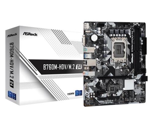 Emolevy ASROCK Intel B760 Express LGA1700 Micro-ATX Muisti DDR4 Muistipaikat 2 2xPCI-Express 3.0..