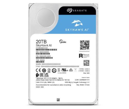 Kiintolevy SEAGATE SkyHawk AI 20TB 256 MB 7200 rpm Levyt/pää 10/20 3,5" ST20000VE003