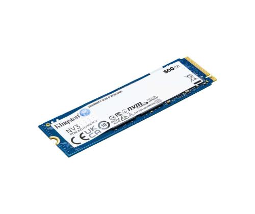 SSD KINGSTON NV3 500GB M.2 PCIE NVMe 3D NAND Kirjoitusnopeus 3000 Mt/s Lukunopeus 5000 Mt/s...