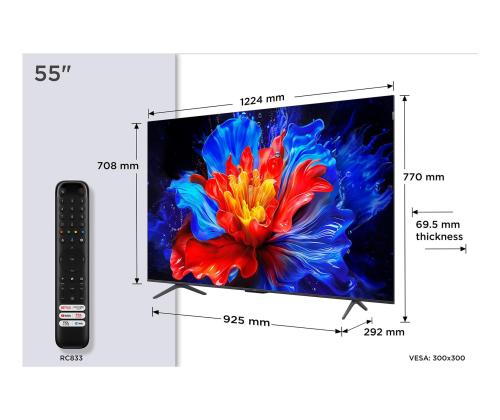 TV-sarja TCL 55 " 4K Ultra HD 3840 x 2160 pikseliä Flat 16:9 QLED 55P8K