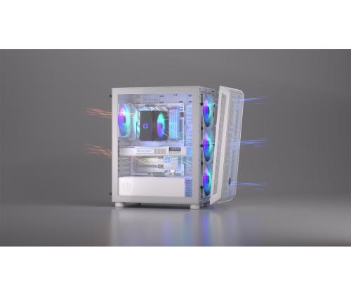 Kotelo ENDORFY ATX/micro ATX/Mini-ITX Valkoinen Midi Tower PC EY2A018