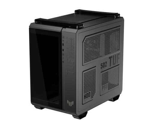Kotelo ASUS TUF Gaming GT502 Horizon MidiTower Case tuotteen ominaisuudet Läpinäkyvä paneeli Ei sisälly...