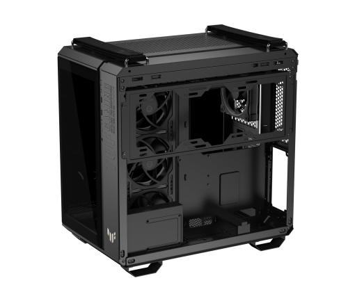 Kotelo ASUS TUF Gaming GT502 Horizon MidiTower Case tuotteen ominaisuudet Läpinäkyvä paneeli Ei sisälly...