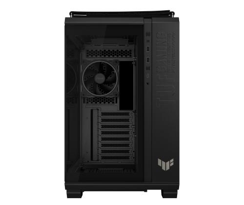 Kotelo ASUS TUF Gaming GT502 Horizon MidiTower Case tuotteen ominaisuudet Läpinäkyvä paneeli Ei sisälly...