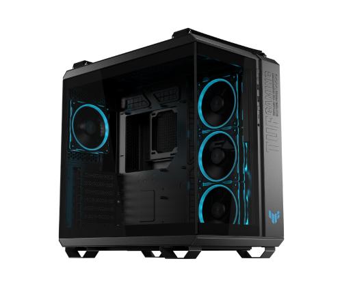 Kotelo ASUS TUF Gaming GT502 Horizon MidiTower Case tuotteen ominaisuudet Läpinäkyvä paneeli Ei sisälly...