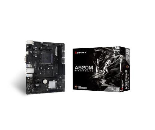 Emolevy BIOSTAR AMD A520 SAM4 Micro-ATX Muisti DDR4 Muistipaikat 2 2xPCI-Express 3.0 1x 1xPCI...