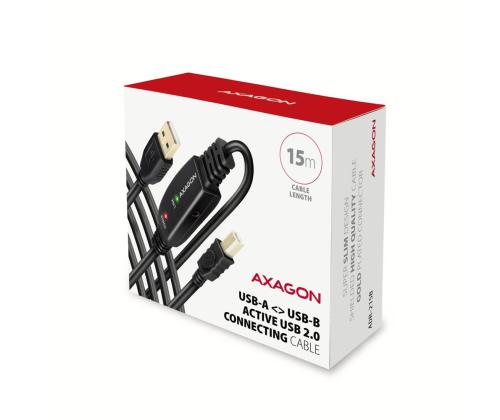 KAAPELI USB2.0 A-M/B-M AKTIIVINEN/15M ADR-215B AXAGON