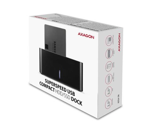 Kiintolevy ACC DOCK STATION USB3.2/2.5"/3.5" SATA ADSA-SN AXAGON