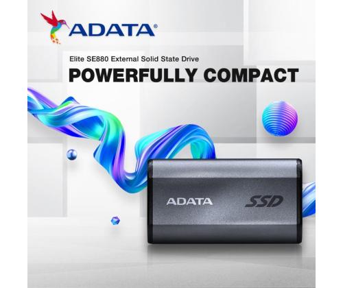 Ulkoinen SSD ADATA SE880 1TB USB-C Kirjoitusnopeus 2000 Mt/s Lukunopeus 2000 Mt/s AELI...