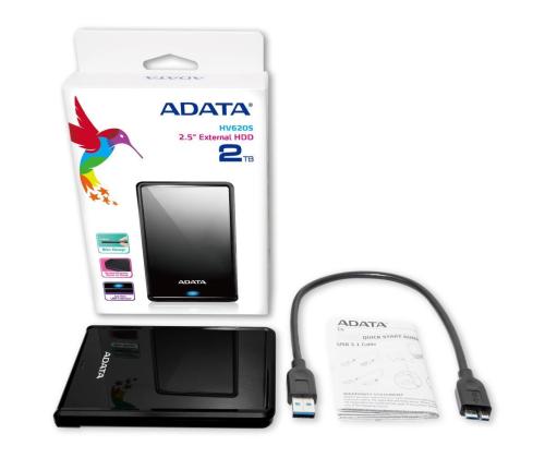 Ulkoinen kiintolevy ADATA HV620S 2TB USB 3.1 Väri Musta AHV620S-2TU31-CBK