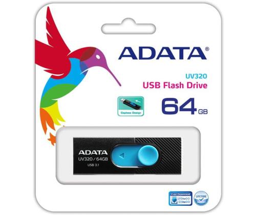MUISTIASEMA FLASH USB3.1 64GB/MUSTA AUV320-64G-RBKBL ADATA